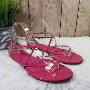 J. CREW Women's 9 Pink Solid Strappy Sandals GUC